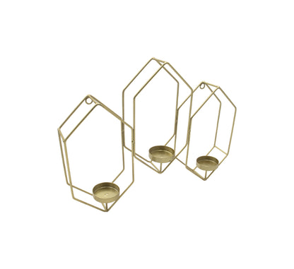 3 Holder Candle Stand Gold - 30cm
