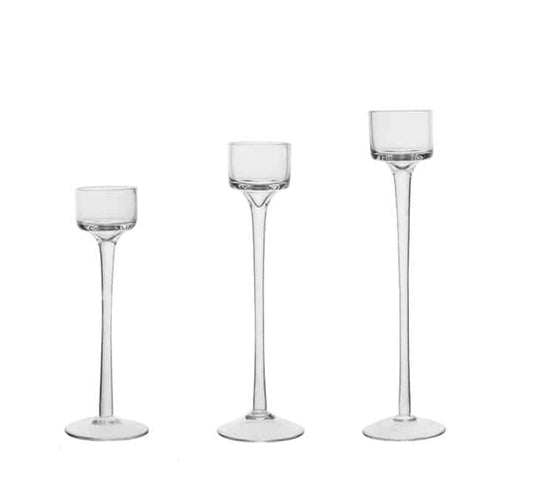 3 Piece Glass Candle Stand
