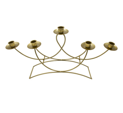 5 Holder Candle Stand Gold - 28cm