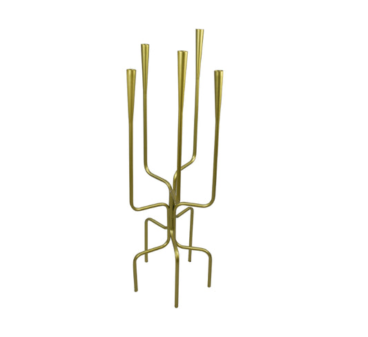 5 Holder Candle Stand Gold - 87cm
