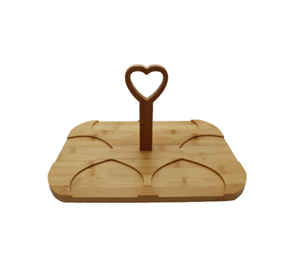 8 Piece Cups with Wooden Coasters on Wooden Tray