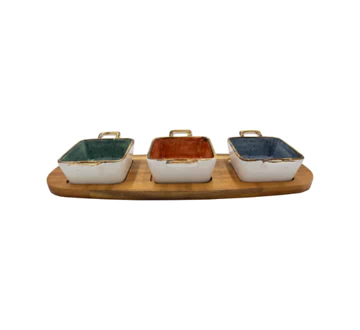 Acacia Wooden Board With Bowls