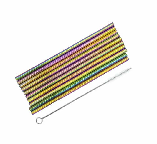 Aluminium Straws 10pc - Straight
