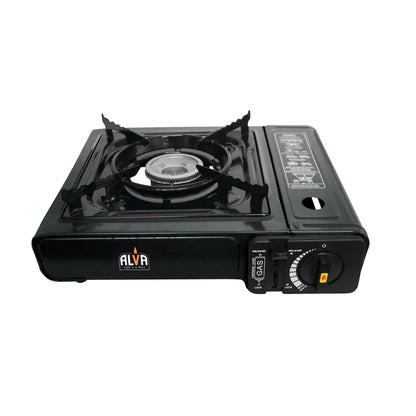 Alva 1 Burner Gas Canister Stove with Carry Case Black
