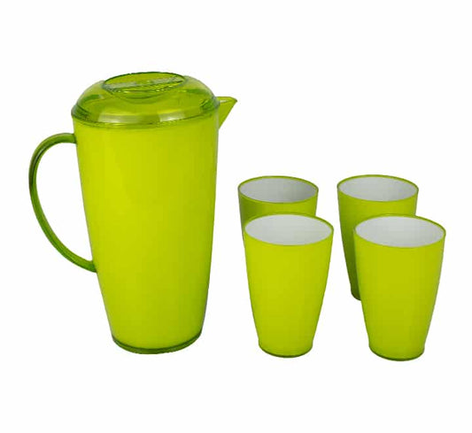 Brightly Colored Jug Set 5 Piece - Green