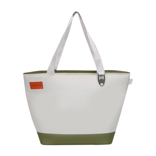 Camp Master Tote Delux Cooler Bag White/Green
