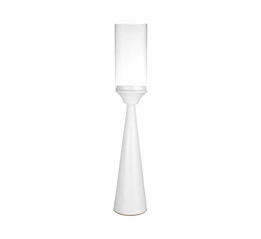 Candle Stand White-Glass 60cm