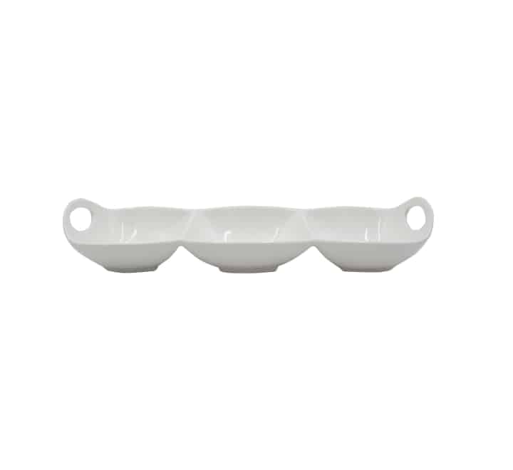 Ceramic 3 Division Sauce Dish 30cm