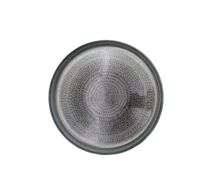 Ceramic Dinner Plate 27cm Dotted Black & Grey