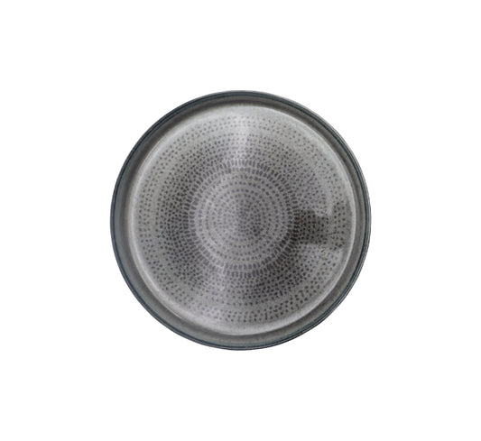 Ceramic Dinner Plate 27cm Dotted Black & Grey