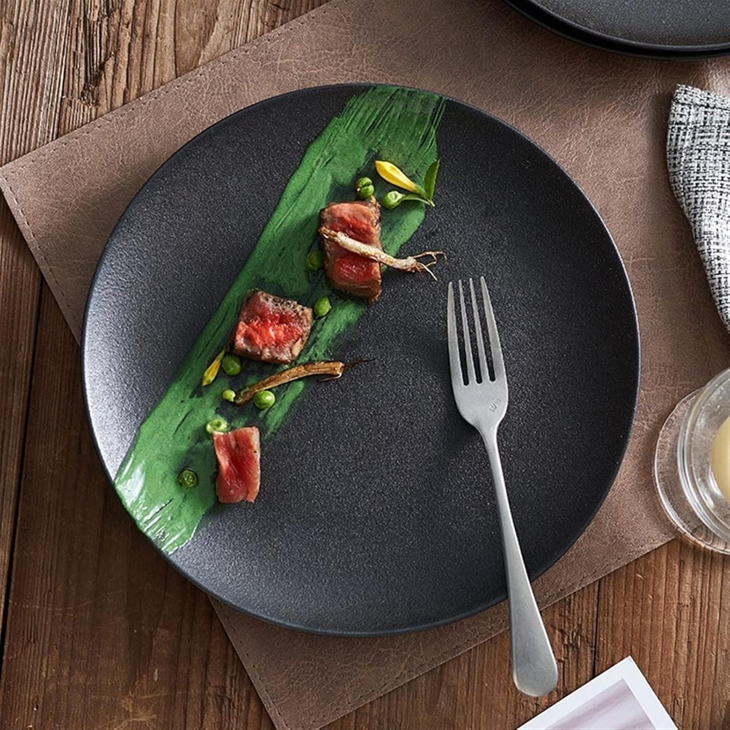 Ceramic Dinner Plate 27cm Grey & Black