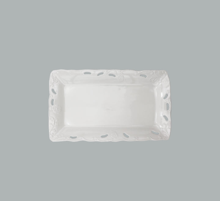 Ceramic Rectangular Lace Edge Serving Platter