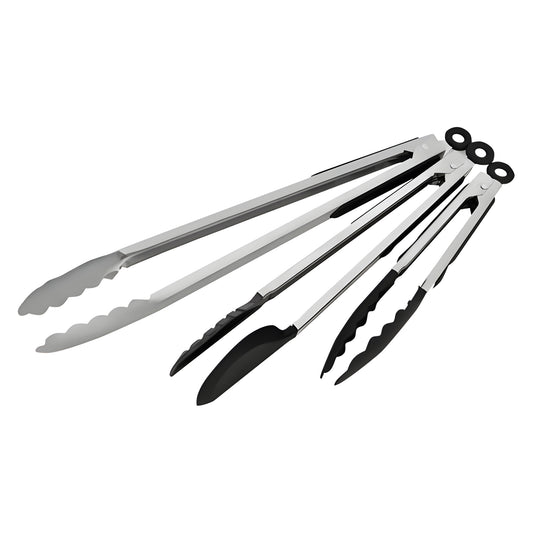 Chef’s Kitchen Utility Tong Set  Stainless Steel & Plastic