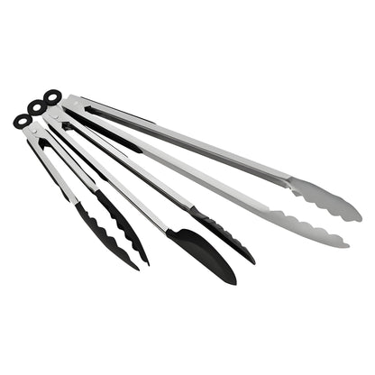 Chef’s Kitchen Utility Tong Set  Stainless Steel & Plastic