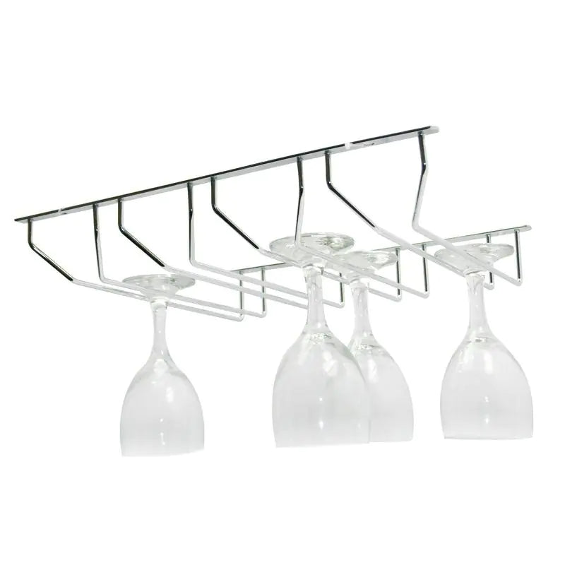 Chrome Plated Wine Glass Holder - 4 Row