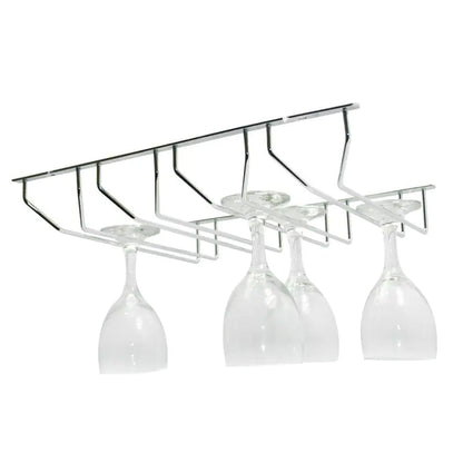 Chrome Plated Wine Glass Holder - 4 Row