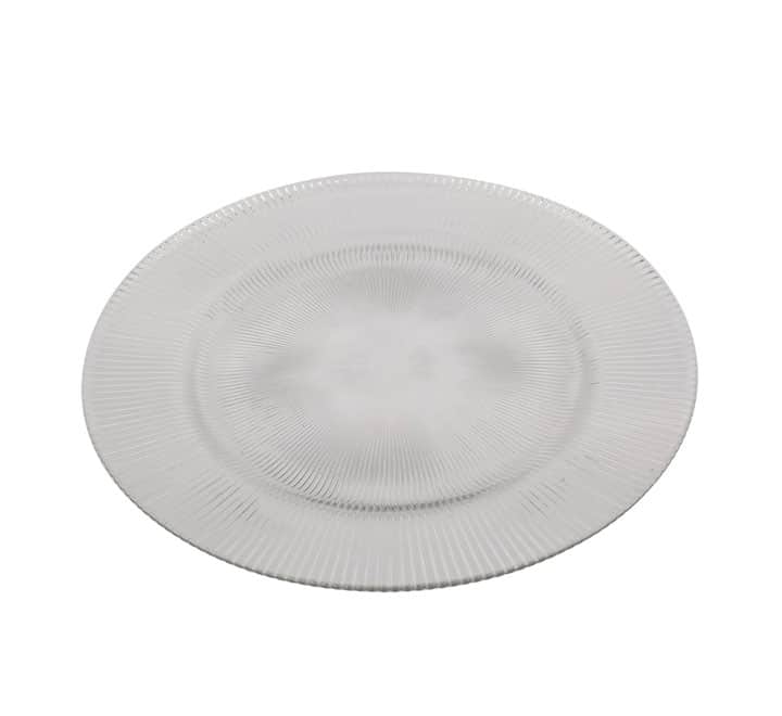 Clear Glass Underplate Striped 33cm