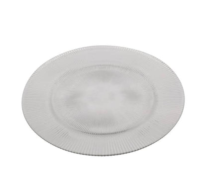 Clear Glass Underplate Striped 33cm