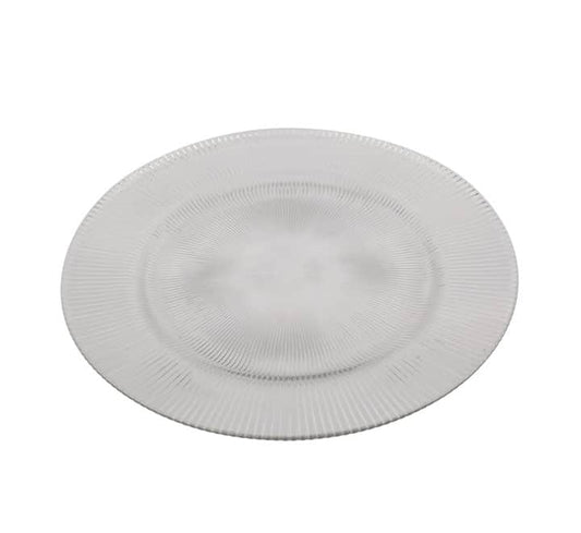 Clear Glass Underplate Striped 33cm
