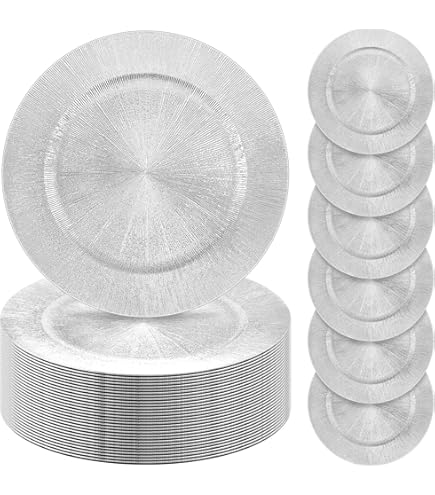 Clear Glass Underplate Striped 33cm