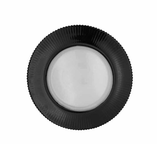 Clear Glass Underplate with Thick Black Riffled Rim