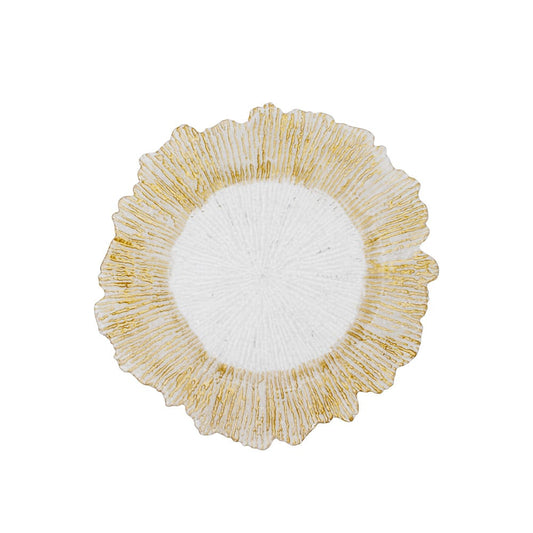 Clear Plastic Splash Underplate Light Gold Edge