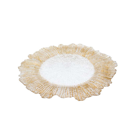 Clear Plastic Splash Underplate Light Gold Edge