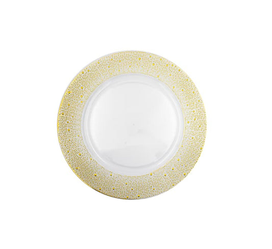 Clear Plastic Underplate Gold Dotted Edge