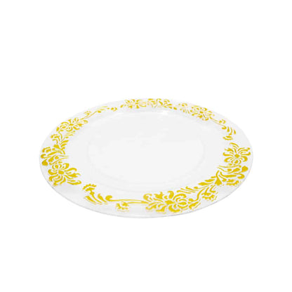 Clear Plastic Underplate Gold Flower Edge
