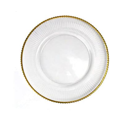 Clear Plastic Underplate with Gold Wave Edge