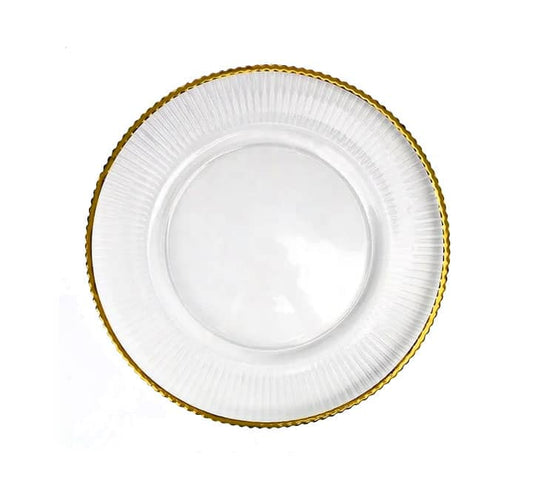 Clear Plastic Underplate with Gold Wave Edge