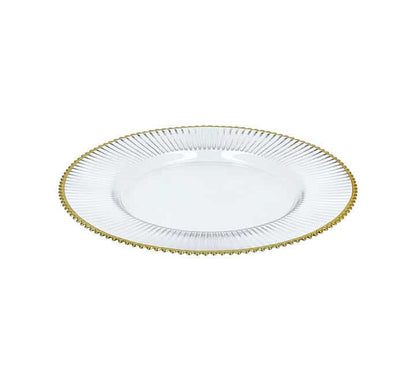 Clear Plastic Underplate with Gold Wave Edge