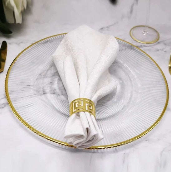 Clear Plastic Underplate with Gold Wave Edge