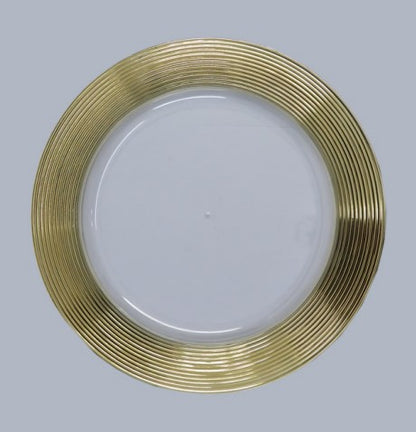 Clear Plastic Underplate with Multi Circle Gold Rim