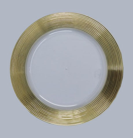 Clear Plastic Underplate with Multi Circle Gold Rim
