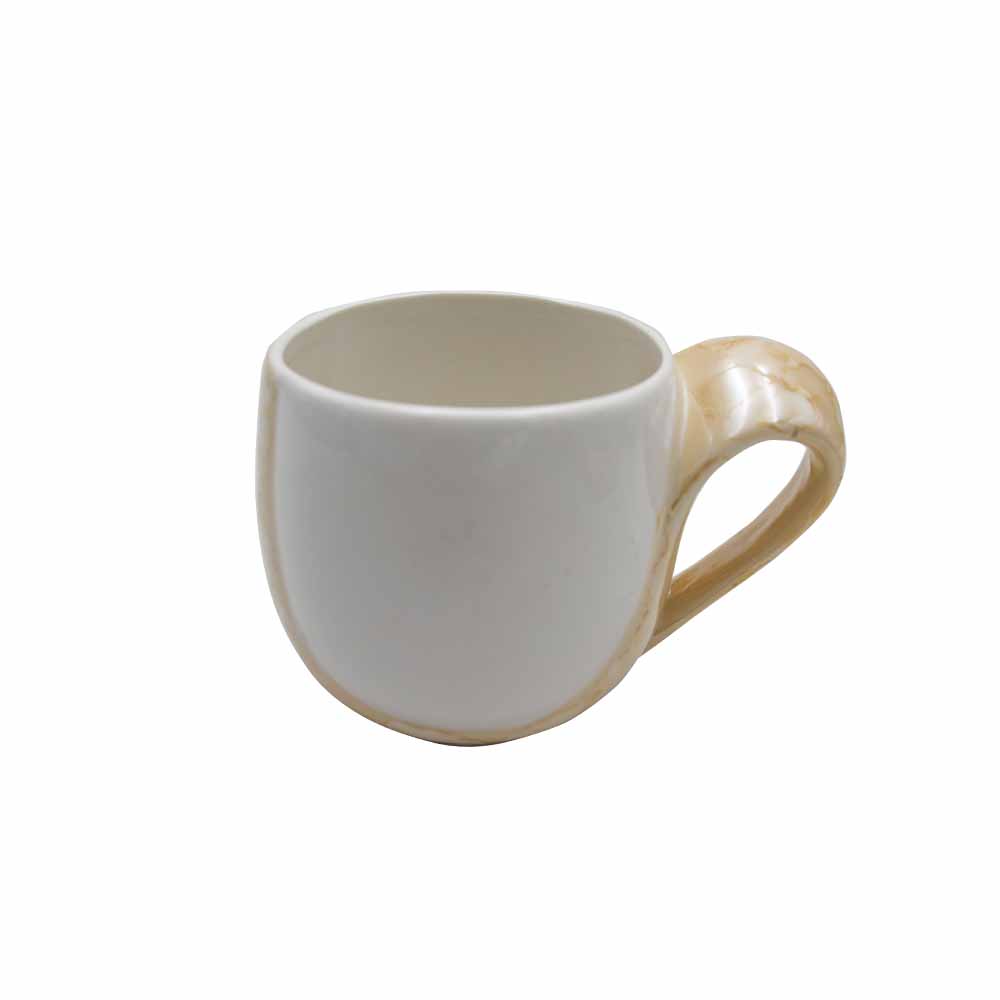 Cream White Cup & Saucer Set 6 Piece