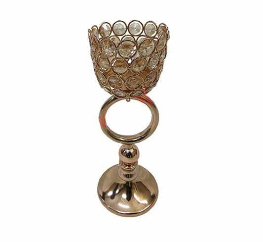 Crystal Candle Stand Gold
