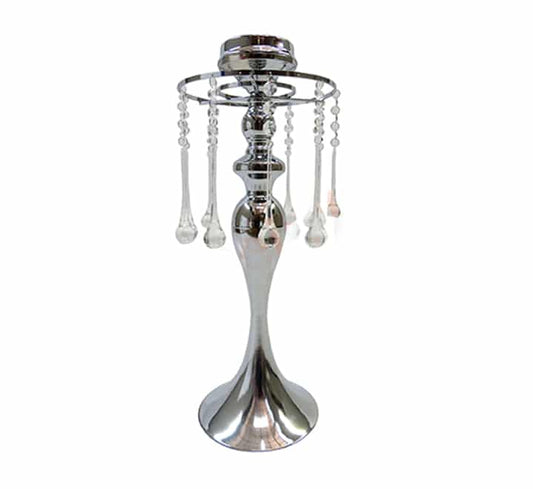 Crystal Candle Stand Silver