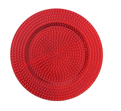 Dotted Plastic Underplate - Red