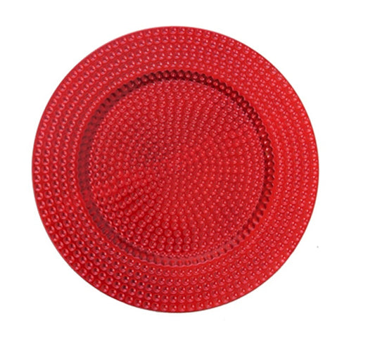 Dotted Plastic Underplate - Red
