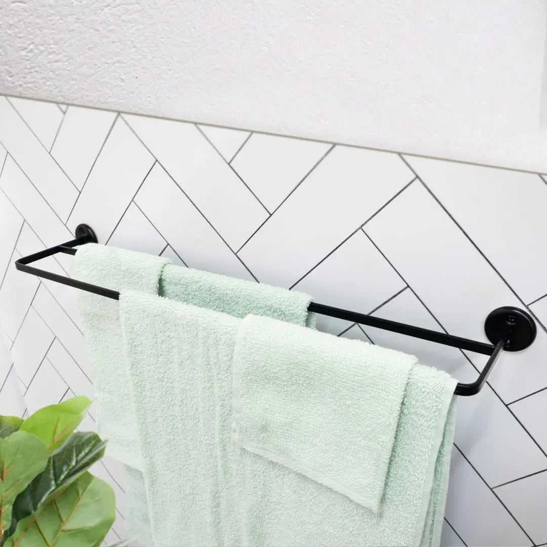Double Towel Rail, Stainless Steel, Matt Black 600mm