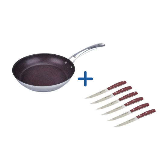 Forged in Fire 30cm Pan & Forged in Fire Steak Knife - 6pc Set
