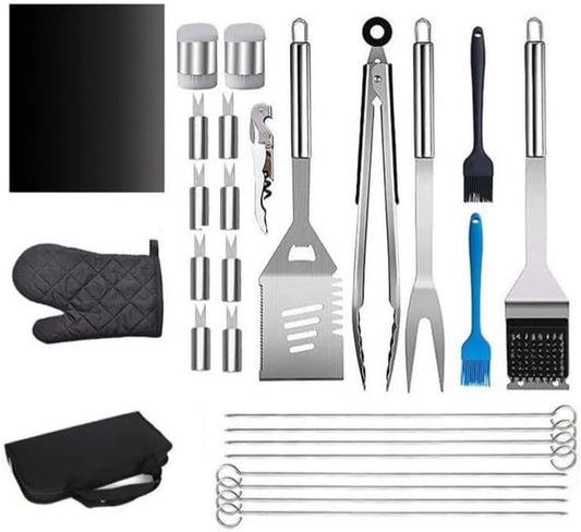 Generic Stainless Steel BBQ Tools Set Complete 13-Piece Braai Accessories Kit