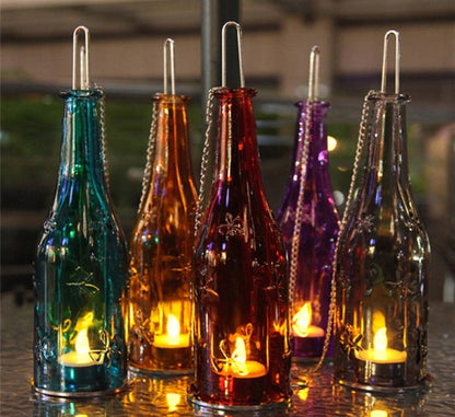 Glass Bottle Candle Stand