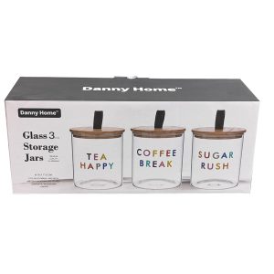Glass Canister Set Of 3 (750ml)
