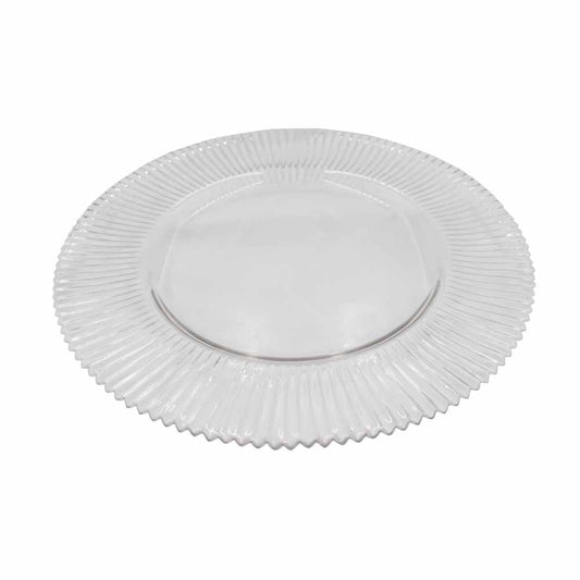 Glass Clear Underplate Striped 32cm