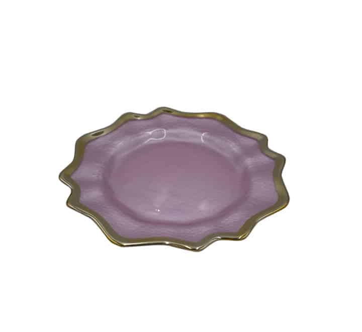 Glass Side Plate Gold Edge