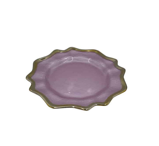 Glass Side Plate Gold Edge