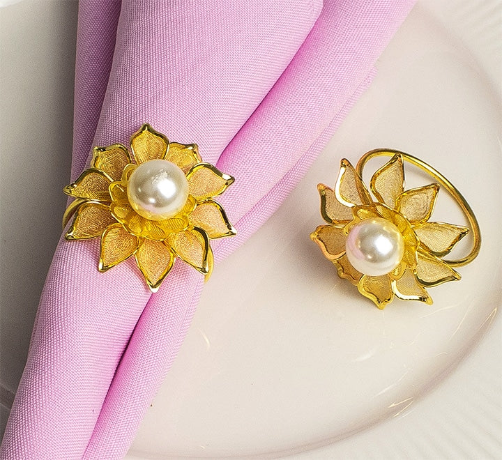 Gold Flower Napkin Ring