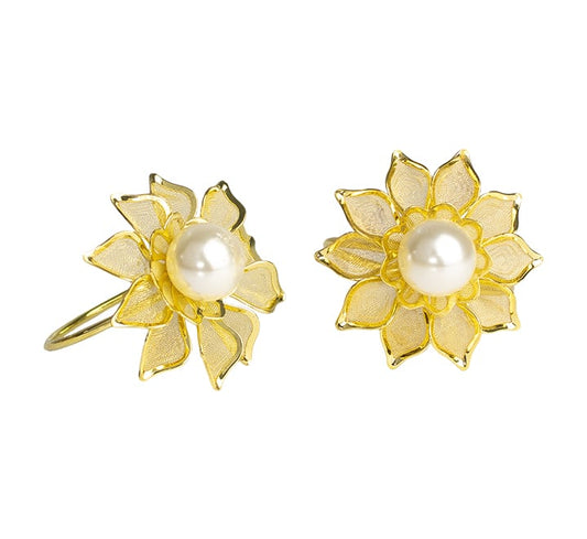 Gold Flower Napkin Ring